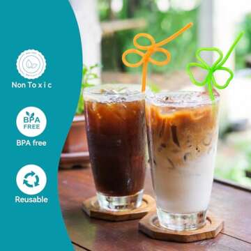 Soledea Crazy Straws - Fun Reusable Drinking Straws for Kids