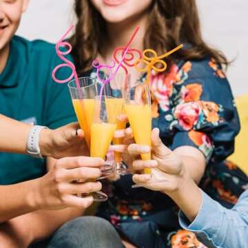 Soledea Crazy Straws - Fun Reusable Drinking Straws for Kids