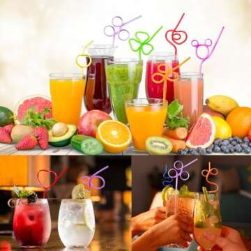 Soledea Crazy Straws - Fun Reusable Drinking Straws for Kids