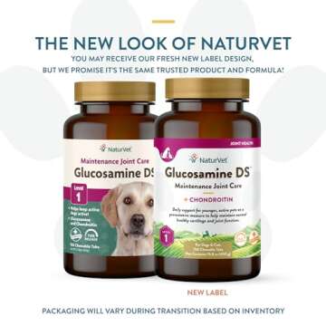 NaturVet Glucosamine DS Level 1 Maintenance Care Hip & Joint Support Pet Supplement for Dogs & Cats ...