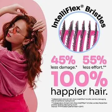Wet Brush Shower Hair Brush Detangler - Exclusive Ultra-soft IntelliFlex Bristles - Minimizes Pain And Protects Against Split Ends and Breakage - Comb For Women, Men, Wet & Dry Hair - Pink Glitter