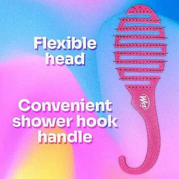 Wet Brush Shower Hair Brush Detangler - Exclusive Ultra-soft IntelliFlex Bristles - Minimizes Pain And Protects Against Split Ends and Breakage - Comb For Women, Men, Wet & Dry Hair - Pink Glitter