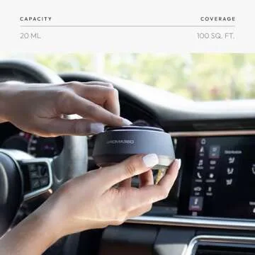 Aroma360 Smart Car Diffuser - Smart Aromatherapy Diffuser for Cars - Portable Air Diffuser - Air Freshener Diffuser for Car That Detects When Car is On - Smart Car Accessories - Silver