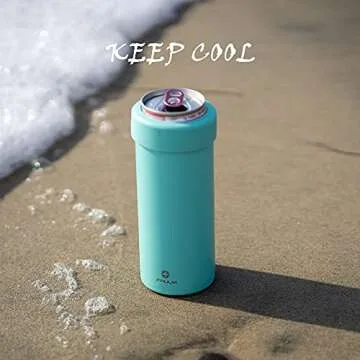 Insulated Cooler for 12oz Slim Cans - JIVILILM Aqua