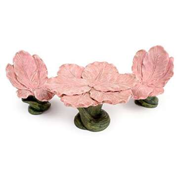 Marshall Home and Garden "Iris Table & Chairs" Miniature Fairy Garden Accessory #MG9