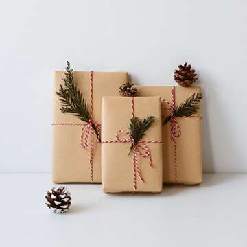 HRX 656ft Red & White Cotton Twine - Perfect for Crafts