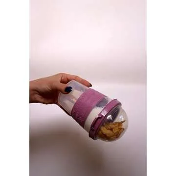 Salda 4 Pack 20 oz Breakfast On the Go Cups, Take and Go Yogurt Cup with Topping Cereal Cup with spoon, Overnight Oats or Oatmeal Container Jar, Colorful Set of 4