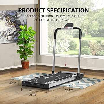 VIVOHOME Foldable Treadmill for Home Office and Fitness
