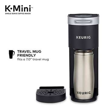 Keurig K-Mini Single-Serve K-Cup Coffee Maker, Black and Keurig Standalone Milk Frother, Black