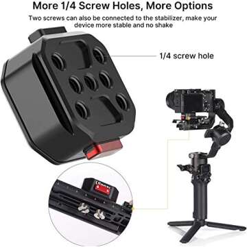 Claw Quick Release Camera Mount w Arca Swiss Slot with 1/4'' Screw for Canon/Sony/Nikon Cameras/Zhiyun/Feiyu/DJI/Moza Stablizers Switch Between Tripod/Monopod/Slider