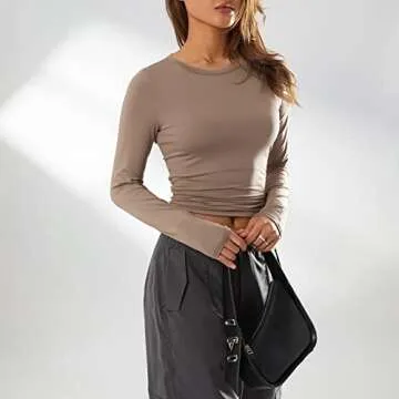 Y2K Gothic Crop Top Women Retro Long Sleeve Tee