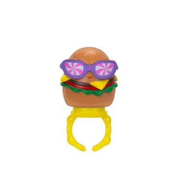 Squish-a-longs 8 Pack - Series 1, Style 1 - (8) 1” Mini-Squish with 2 Accessories, Ring, and Collector’s Guide - Collect, Trade, & Play