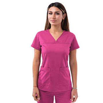 Adar Uniforms Pro Scrubs for Women - Sweetheart V-Neck Top - P4210 - Fruit Punch - XS
