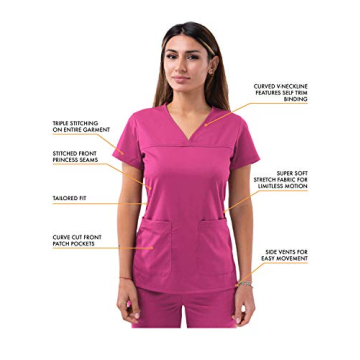 Stylish Adar Pro Scrubs for Women - Comfortable V-Neck Top