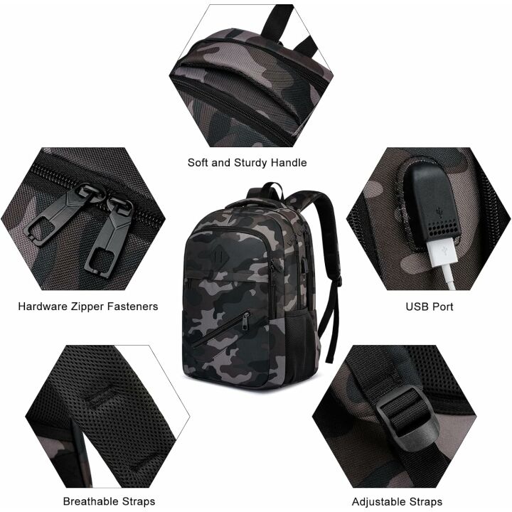 Lightweight BIKROD Backpack with USB Port - Perfect for School