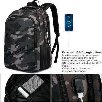 Lightweight BIKROD Backpack with USB Port - Perfect for School