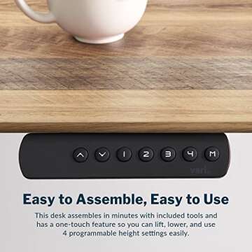 Vari Electric Standing Desk - 60x30 Varidesk, Adjustable Height Stand Up Desk - Dual Motor with Memory Presets, Stable T-Style Legs- Home Office Essentials Computer Desk - Reclaimed Wood