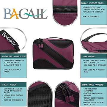 BAGAIL 6 Set Packing Cubes for Effortless Travel Organization