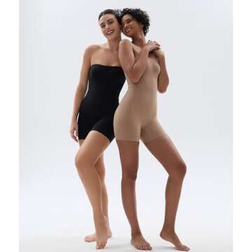 SHAPERX Strapless Shortie Bodysuit for Women Tummy Control Shapewear Seamless Sculpt Body Shaper wit...