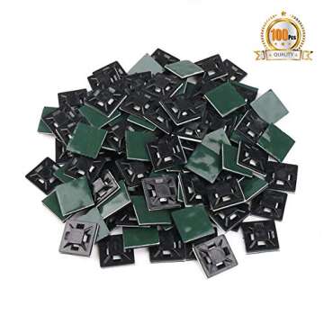 Self Adhesive Zip Tie Mounts 100 Pack for Cable Management