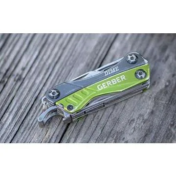 Gerber Gear Dime 12-in-1 Mini EDC Multitool - Needle Nose Pliers, Pocket Knife, Keychain, Bottle Opener - EDC Gear and Equipment - Green