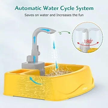 KINDIARY Play Kitchen Sink Toy with Running Water for Kids