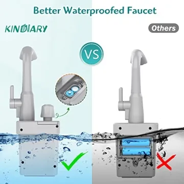 KINDIARY Play Kitchen Sink Toy with Running Water for Kids