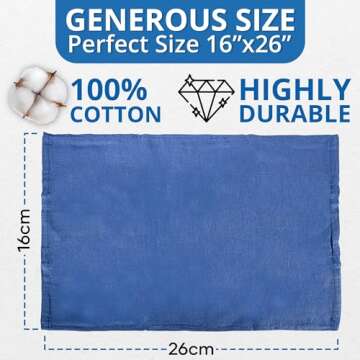 Surgical Towels for Cleaning Huck Towels 12 Pack 100% Cotton Size 15x25 Blue Cleaning Rags for Kitchen, Bar, Home, Windows, Industrial Shop, Glass Super Absorbent Lint Free Commercial Grade
