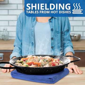 Surgical Towels for Cleaning Huck Towels 12 Pack 100% Cotton Size 15x25 Blue Cleaning Rags for Kitchen, Bar, Home, Windows, Industrial Shop, Glass Super Absorbent Lint Free Commercial Grade