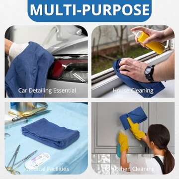 Surgical Towels for Cleaning Huck Towels 12 Pack 100% Cotton Size 15x25 Blue Cleaning Rags for Kitchen, Bar, Home, Windows, Industrial Shop, Glass Super Absorbent Lint Free Commercial Grade