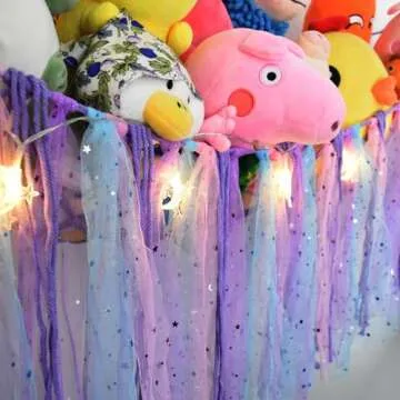 Stuffed Animals Hammock with LED Light for Kids' Rooms