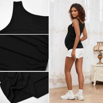 Bhome Stretchy Maternity Tank Top for Expecting Moms