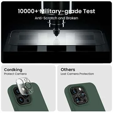Cordking Designed for iPhone 14 Pro Max Case, Silicone Phone Case with [2 Screen Protectors] + [2 Camera Lens Protectors] and Soft Anti-Scratch Microfiber Lining Inside, 6.7 inch, Alpine Green