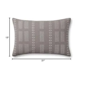 Jean Stoffer x Loloi William Collection PJS0007 Grey 13'' x 21'' Cover w/Poly Pillow