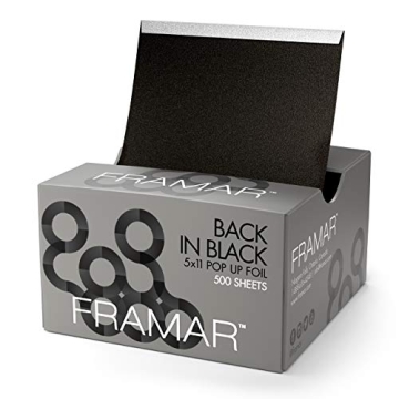 Framar Back in Black Pop Up Hair Foil - 500 Premium Aluminum Sheets for Highlighting