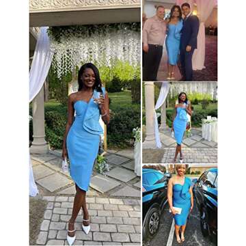 UONBOX Women's One Shoulder Bandage Dress - Stylish & Versatile