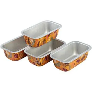 Mini Tin Loaf Pans 4/Pkg for Autumn Baking Bliss