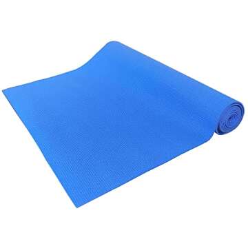 Signature Fitness 3mm Thick High Density Anti-Tear Exercise Yoga Mat with Optional Yoga Blocks, Blue