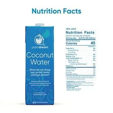 Palmdream Coconut Water | No Sugar Added, Electrolytes Boost