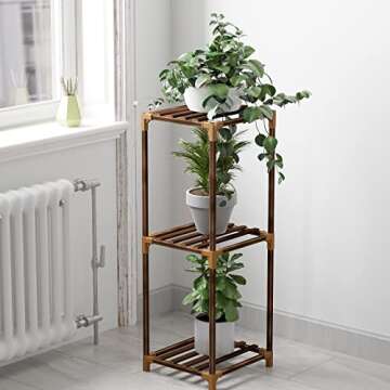 Elegant Wood Plant Stand for Indoor and Outdoor Use