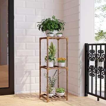 Elegant Wood Plant Stand for Indoor and Outdoor Use