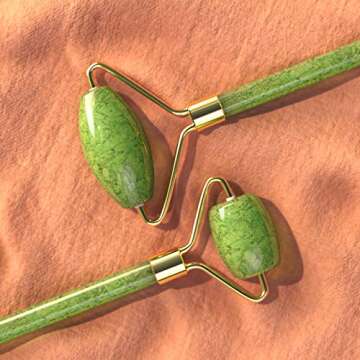 jade roller for face, for Women with, gua sha, By SMARTRSKIN- Rejuvenate Face Neck And Eyes by Doubl...