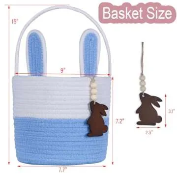 Charming Easter Basket for Kids with Bunny Ears Design