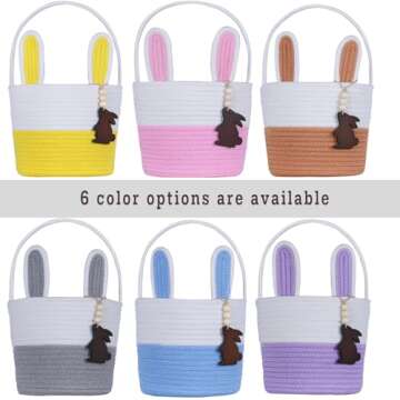 Charming Easter Basket for Kids with Bunny Ears Design
