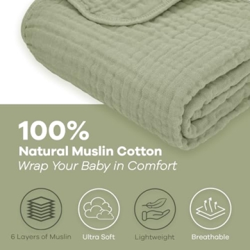 Comfy Cubs Muslin Baby Blanket - Soft & Breathable for Infants