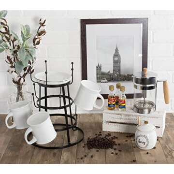 DII Metal Kitchen Storage Collection 3-Tier Mug Tree Stand, 9.5x12.75, Vintage Black