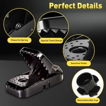 VRXVR 12-Pack Mouse Traps: Quick-Set & Reusable