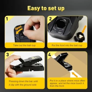 VRXVR 12-Pack Mouse Traps: Quick-Set & Reusable