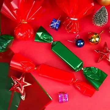 200Pcs Cellophane Sheets for Christmas & DIY Crafts