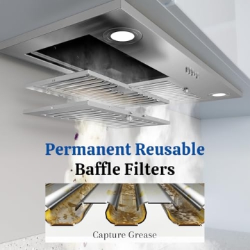FIREGAS 30 Inch Range Hood with 450 CFM Suction